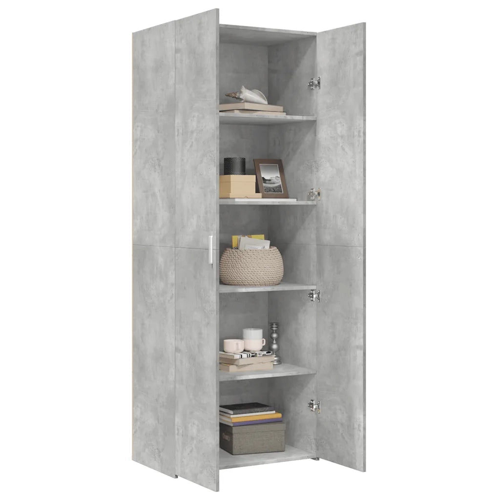 Credenza-Buffet-Armadio da cucina Grigio Cemento 70x42,5x185 cm in Legno Multistrato 238112
