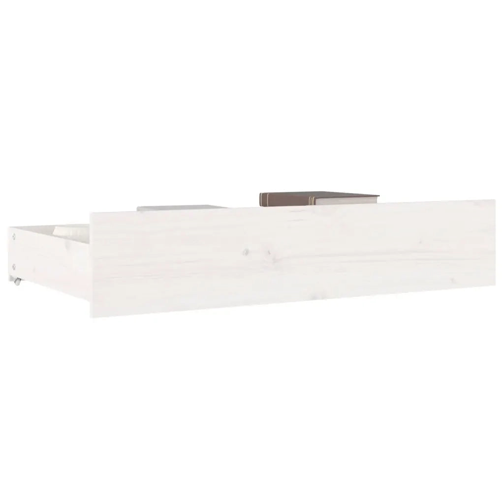 Cassettoni da Letto 4 pz in Legno Massello di Pino Bianco