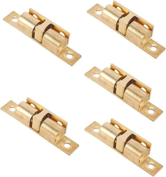 5 pezzi di sostegno di tensione in ottone massello adattabile per cerniera a doppio blocco (70 mm) - accessorio di fissaggio per porta armadio.