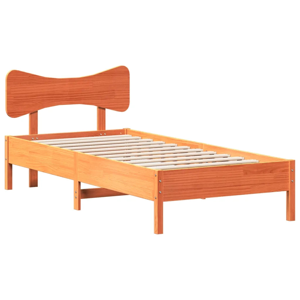 Giroletto senza Materasso-Struttura Letto Marrone Cera 100x200 cm Legno di Pino 862551