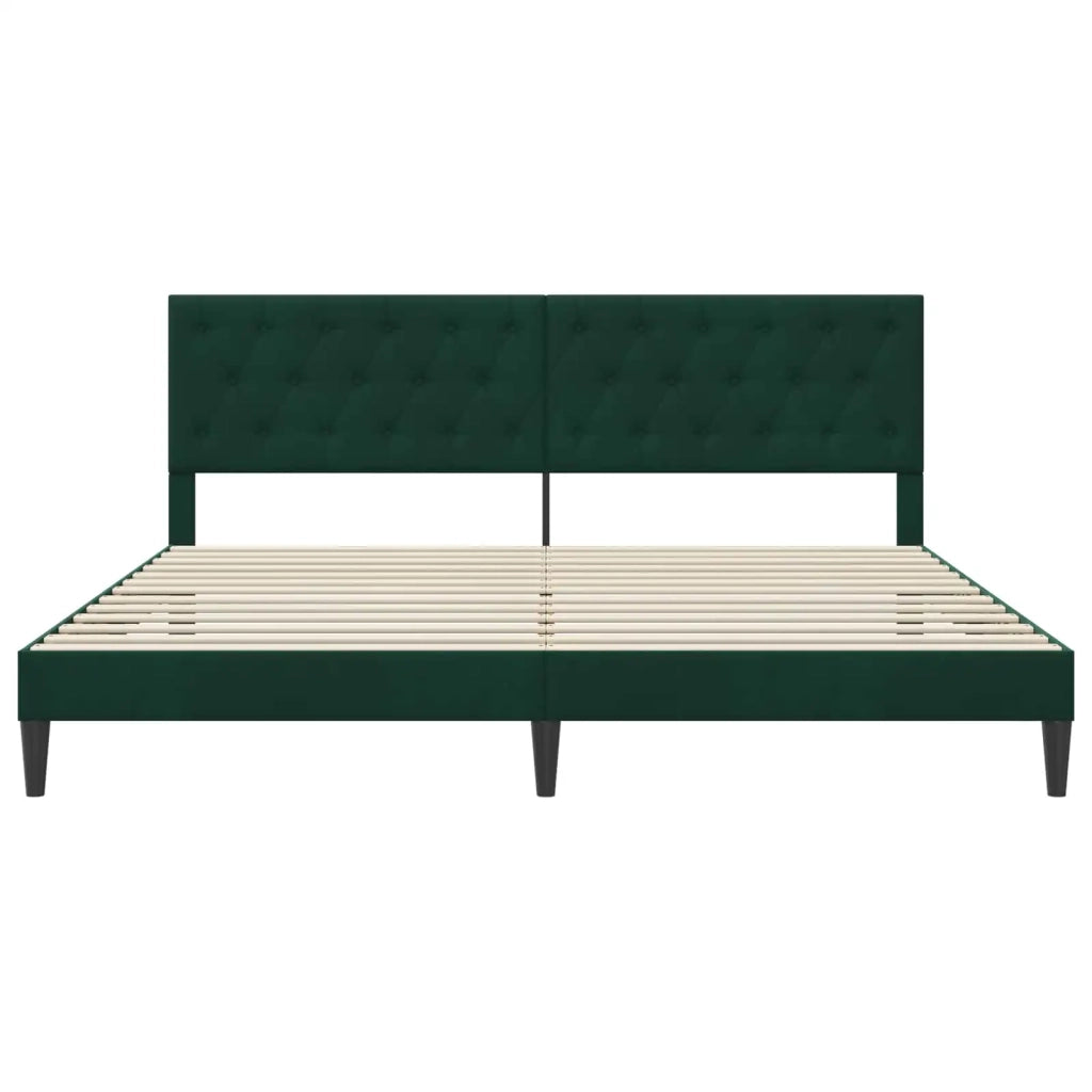 Letto matrimoniale | Letto per adulti | Struttura del letto Verde Scuro 180 x 200 cm Velluto