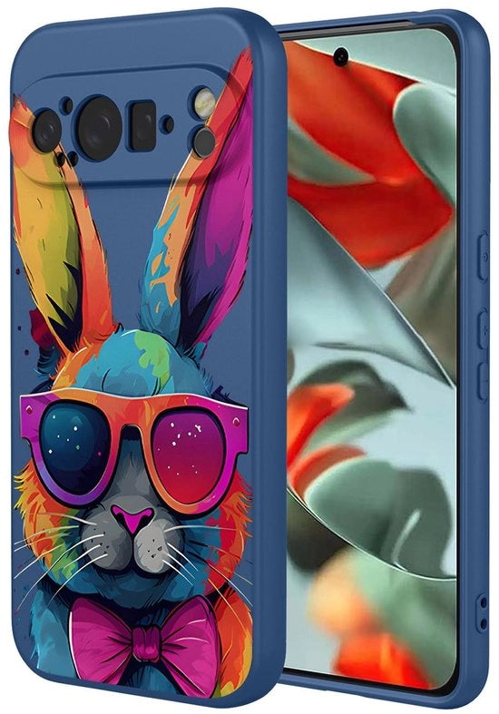 Custodia in silicone ultra-sottile - Resistente allo shock - Per Google Pixel 9 Pro - Leggera - Stile elegante - Finestra microvezzolata - Protezione per smartphone