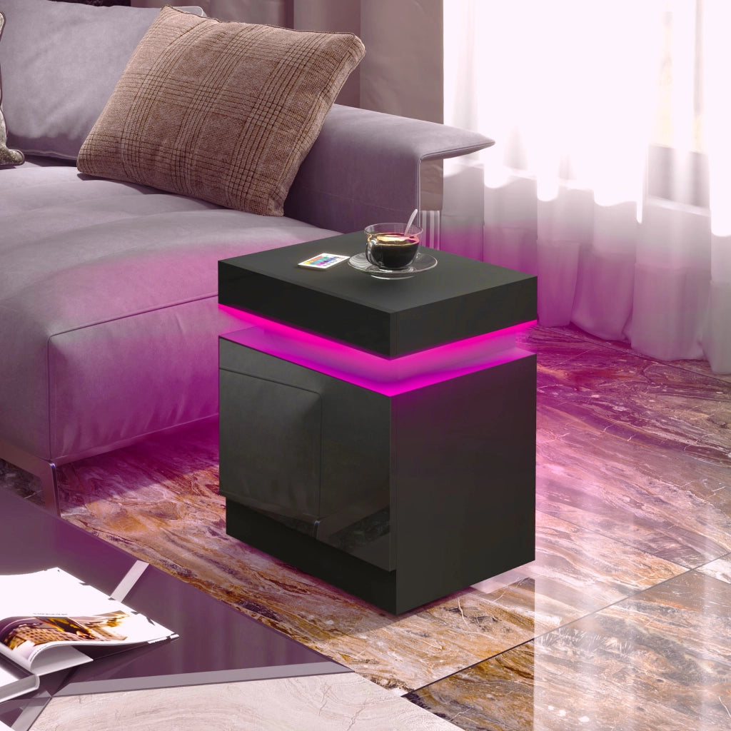 Comodino con luce LED RGB ¨C zephmum ¨C nero