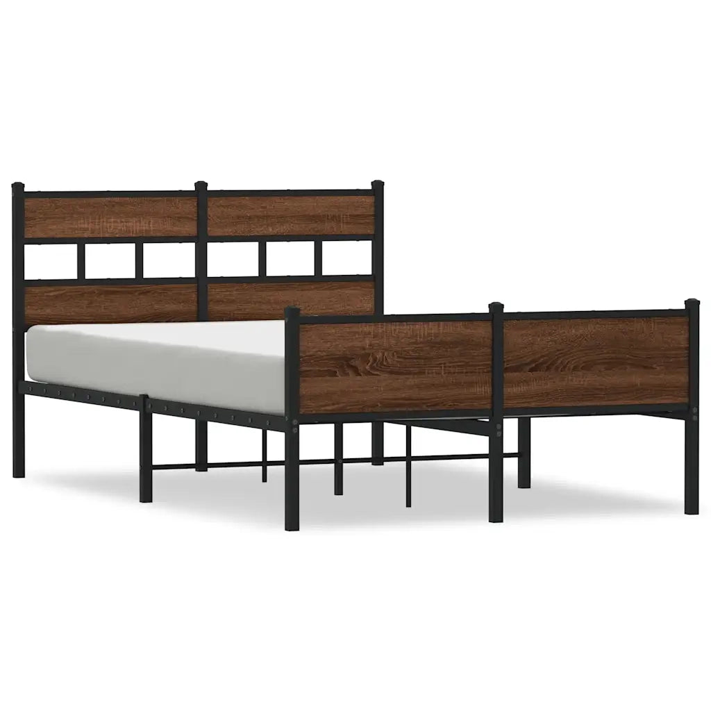 Giroletto senza Materasso-Struttura Letto Rovere Marrone 120x190 cm Truciolato 263790