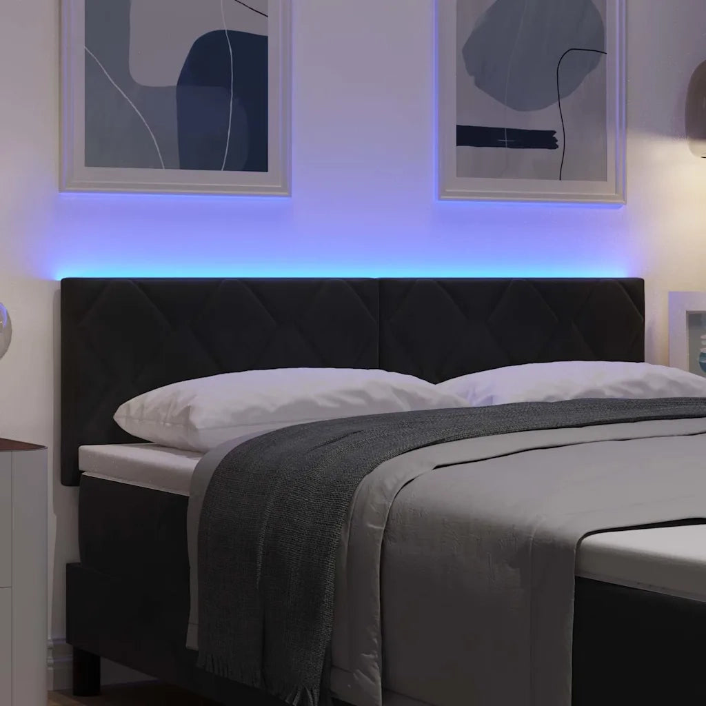 Testiera | Testata LED Nero 144 cm Velluto