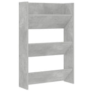 Scarpiera | Mobile per scarpe a Muro Grigio Cemento 60x18x90cm in Legno Multistrato