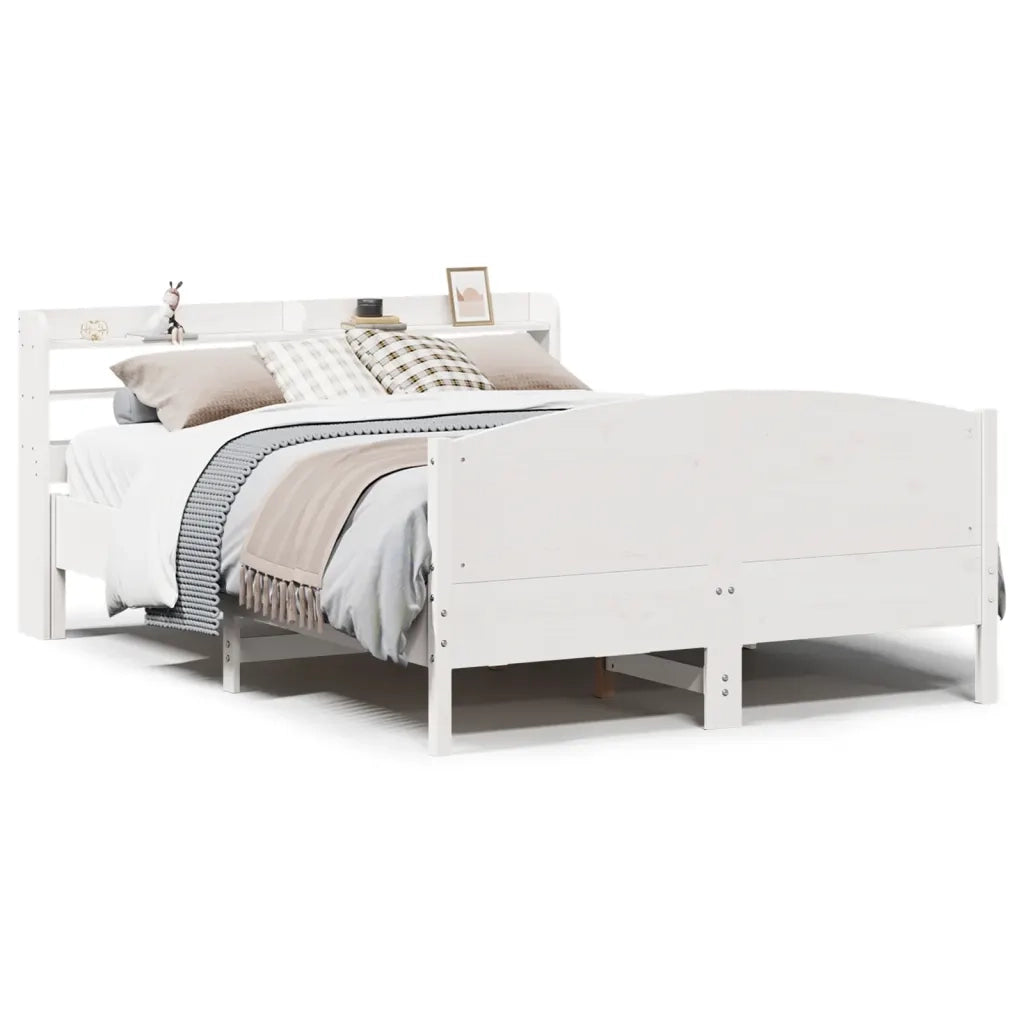 Letto senza Materasso Bianco 140x200 cm Legno Massello di Pino