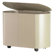 Portapellets acciaio tortora sabbia con coperchio  h.44 l.62x37 cm.  Made in Italy