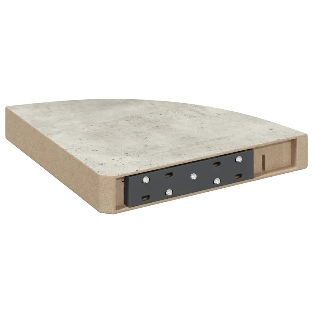 Mensola Angolare Grigio Cemento 25x25x3,8 cm in MDF 326633