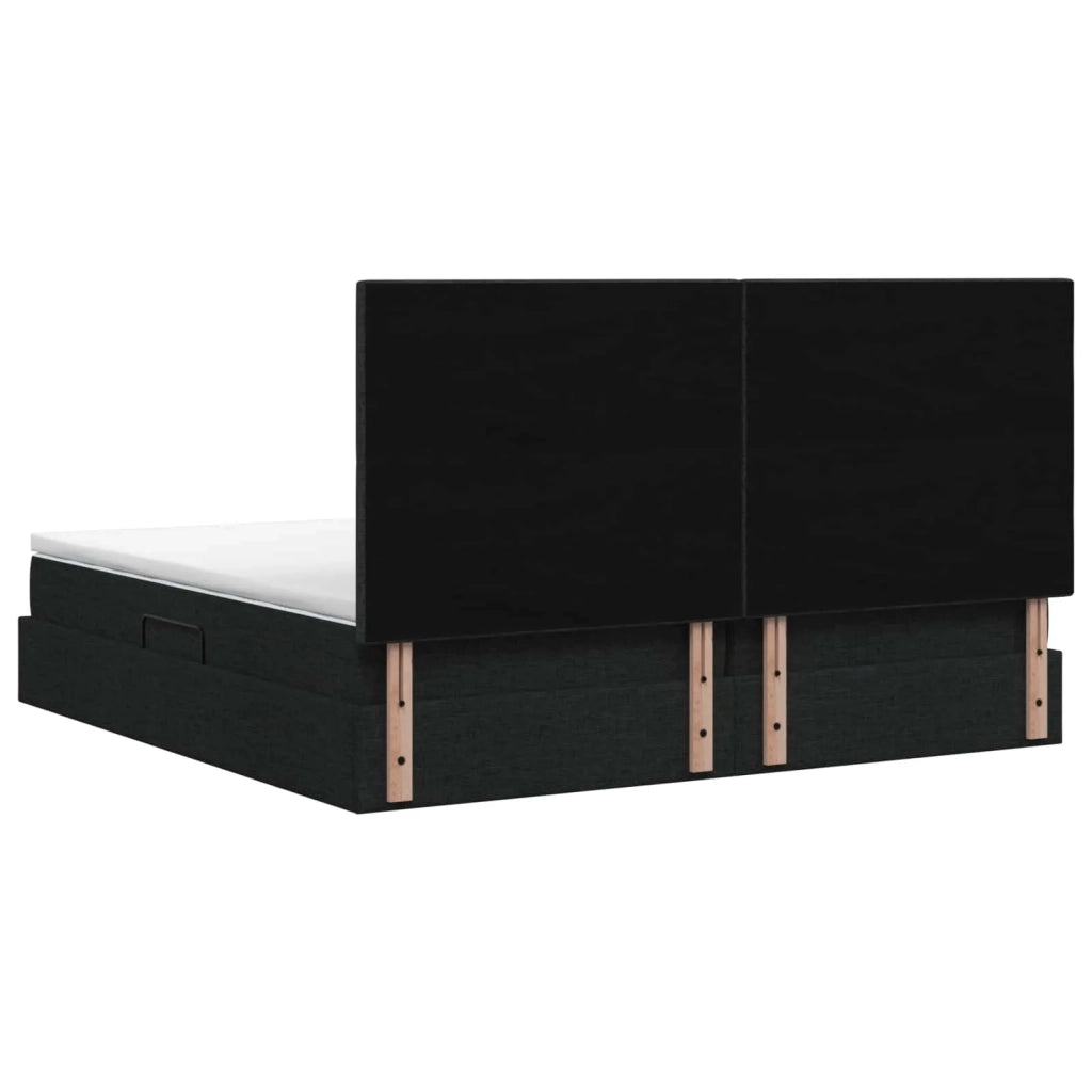 Letto con contenitore LED e materasso Nero 200 x 200 cm Tessuto 3459968