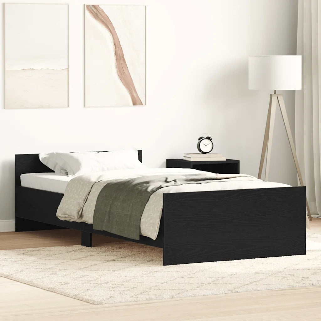 Giroletto senza Materasso Rovere Nero 75x190 cm in Truciolato 862312