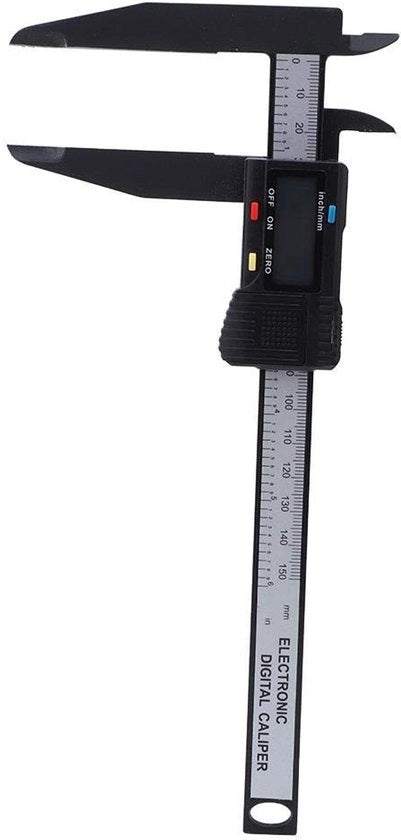 Misuratore Digitale con Schiacciamento di 150 mm - Costruzione in Carbonio di Alta Qualità - Aiuto alla Marcatura - Leggerezza - Precisione 0.1 mm - Adatto per Scuole