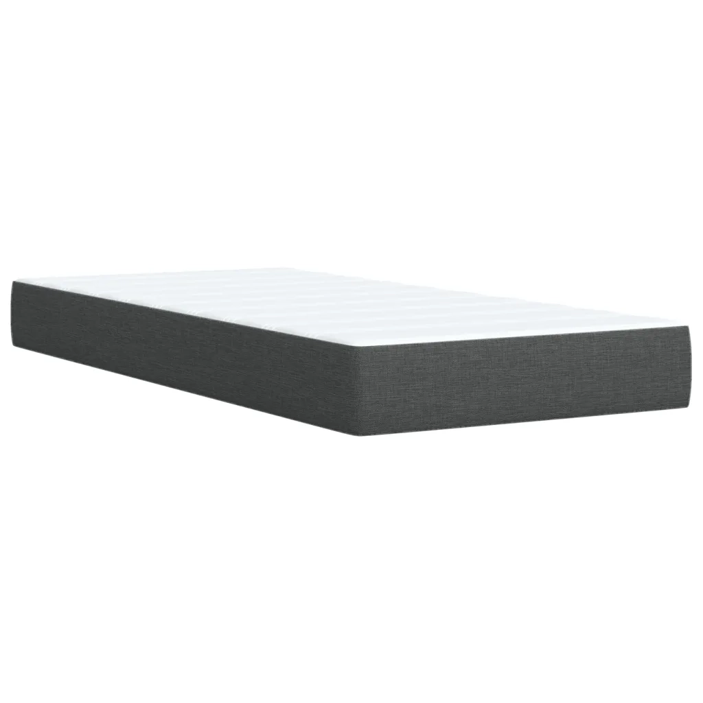 Giroletto a Molle con Materasso Grigio Scuro 100x200 cm Tessuto 3286994