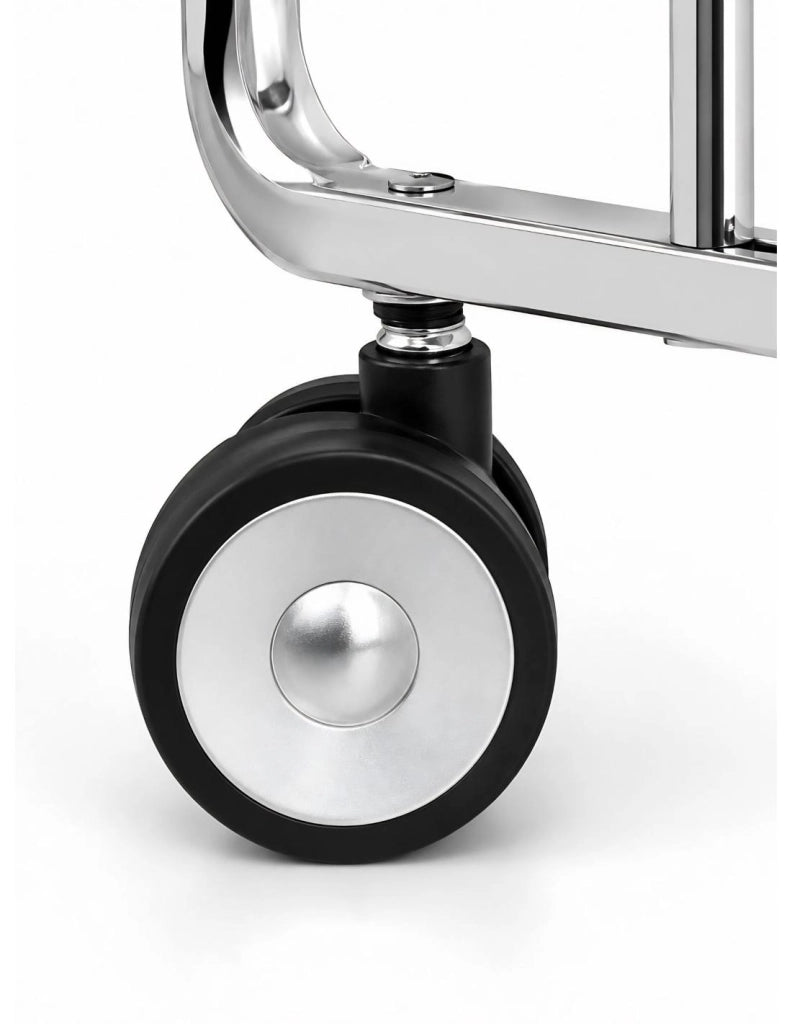 Carrello da cucina pieghevole cromato con ruote BAUHAUS 2 ripiani