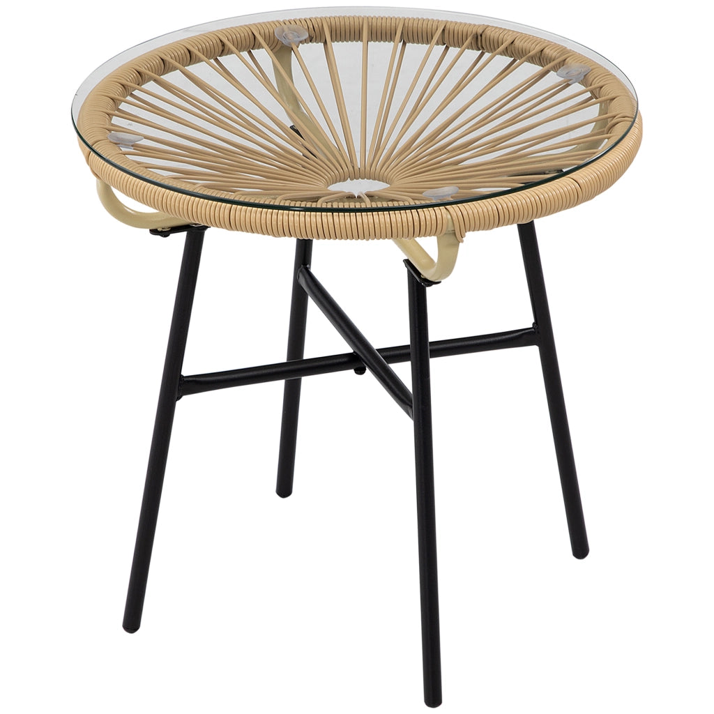 Tavolo da giardino in polyrattan ¨C Minimal ¨C beige, 50x50 cm