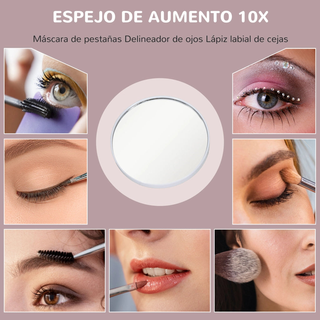 Specchio da Trucco con Luce ¨C zephmum ¨C Bianco 30x40 cm