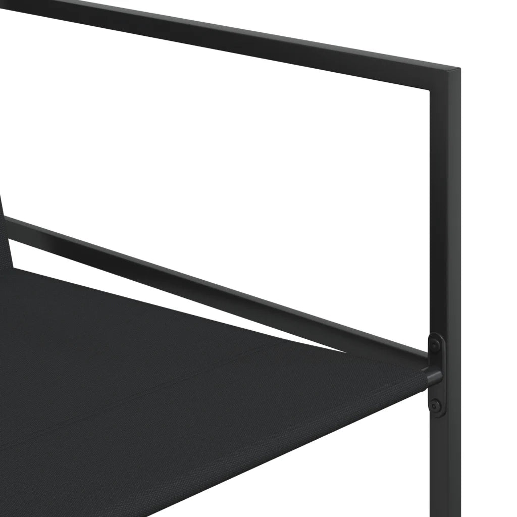 Set da Pranzo da Giardino 11 pz Nero in Textilene 3295121