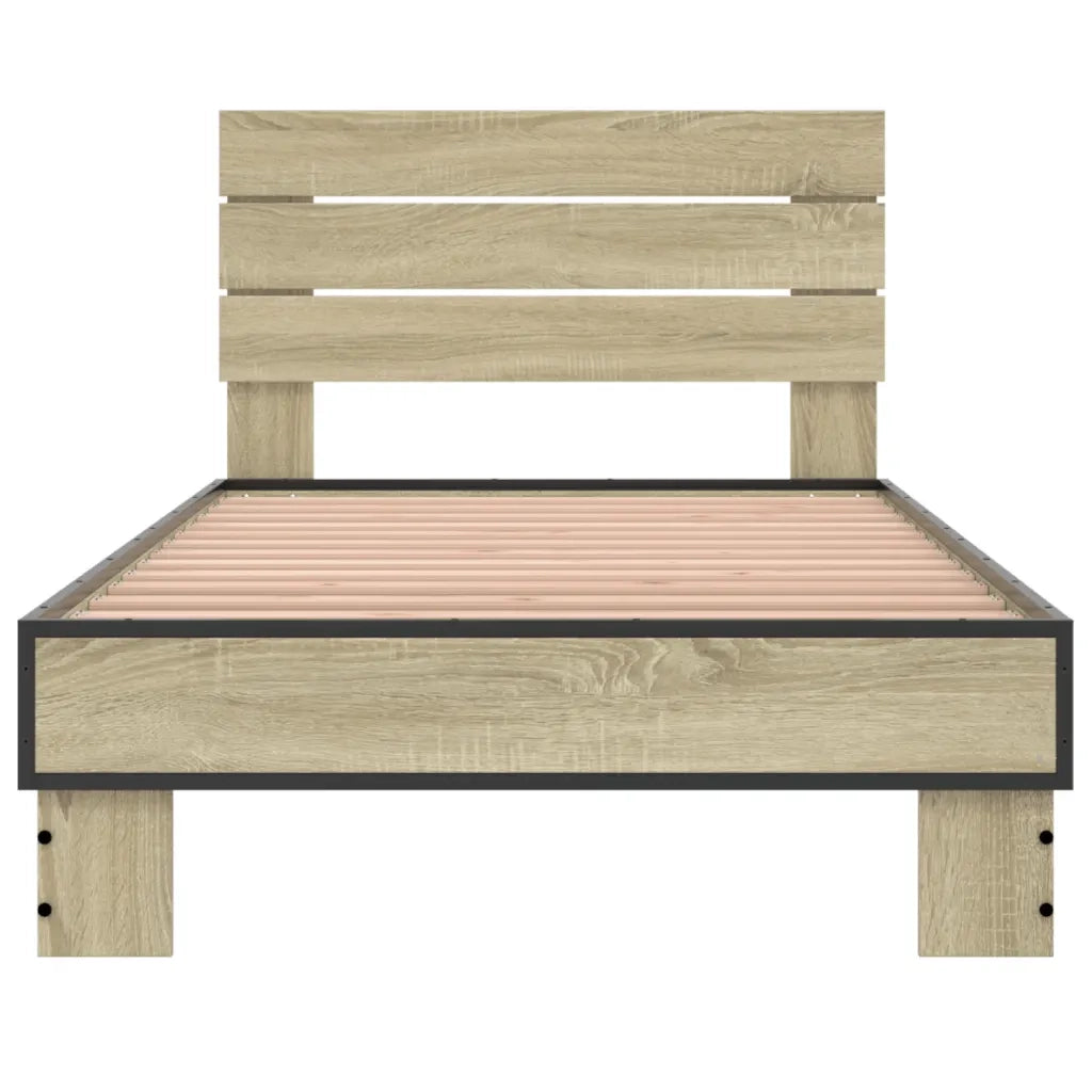 Giroletto Rovere Sonoma 90x190cm in Legno Multistrato e Metallo 845753
