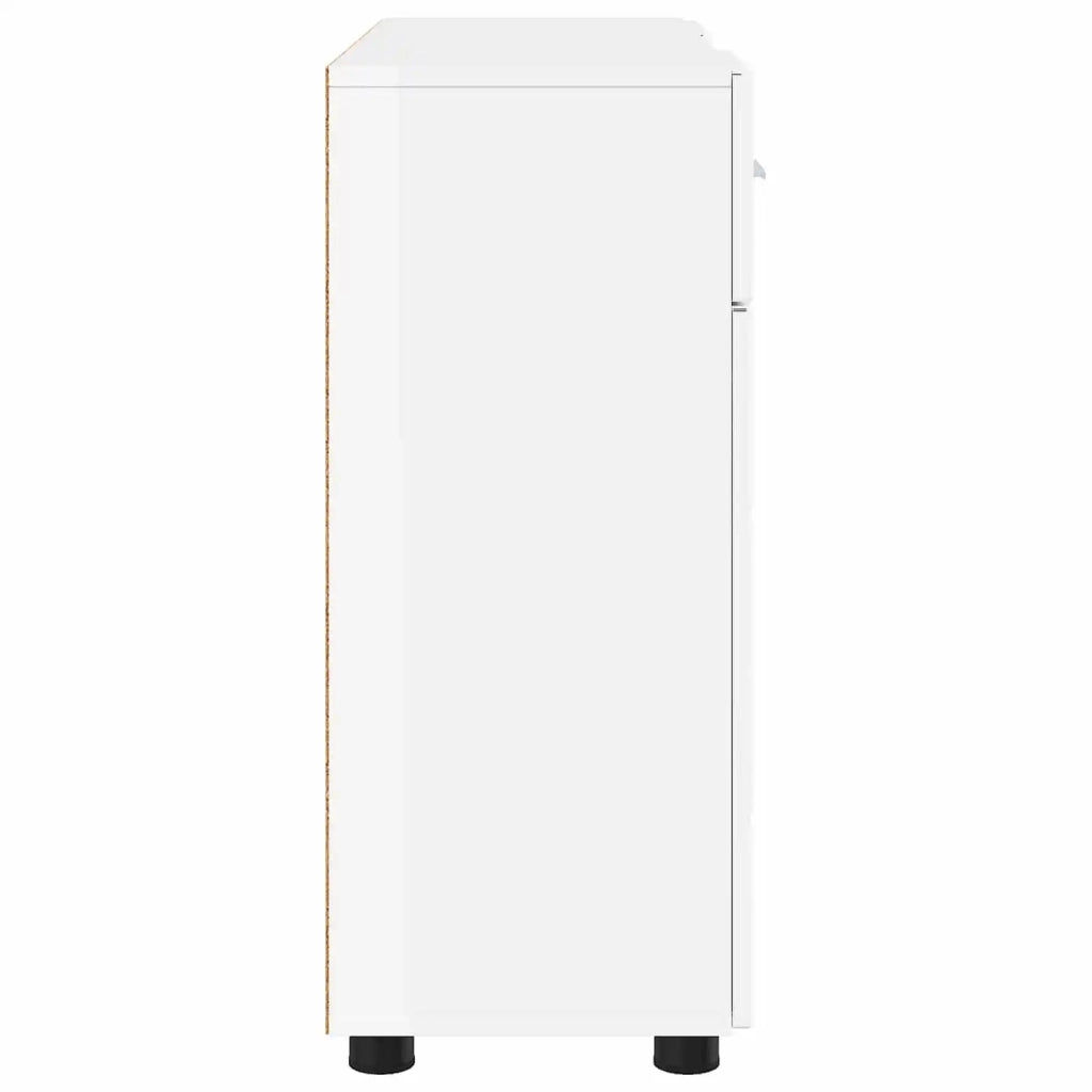 Armadio in Legno con cassetto Bianco Lucido 88,5 x 30,5 x 73 cm 880285