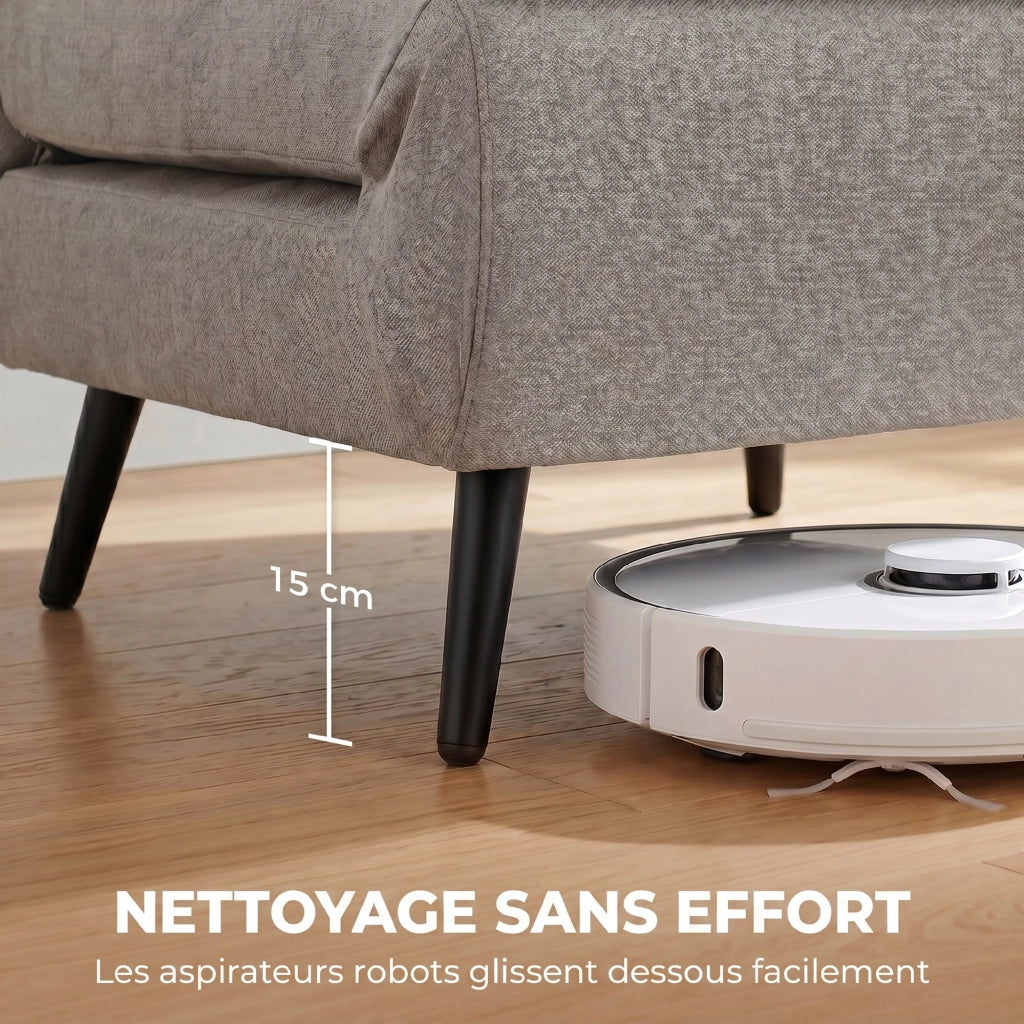 Divano Letto 1 Posto ¨C Minimal ¨C Marrone Chiaro con Cuscino e Dossier Regolabile