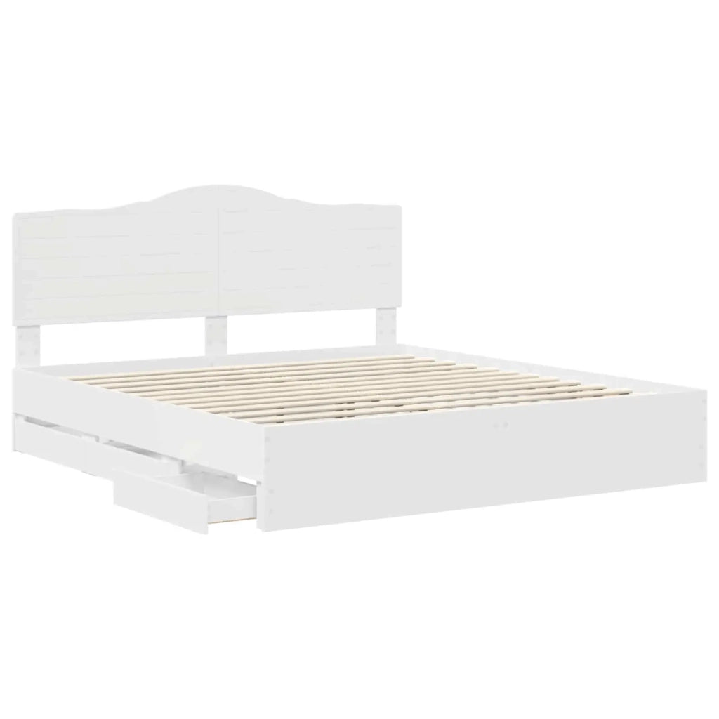 Struttura del letto-Giroletto-Rete del Letto Bianco 180 x 200 cm Legno Ingegnerizzato 580080