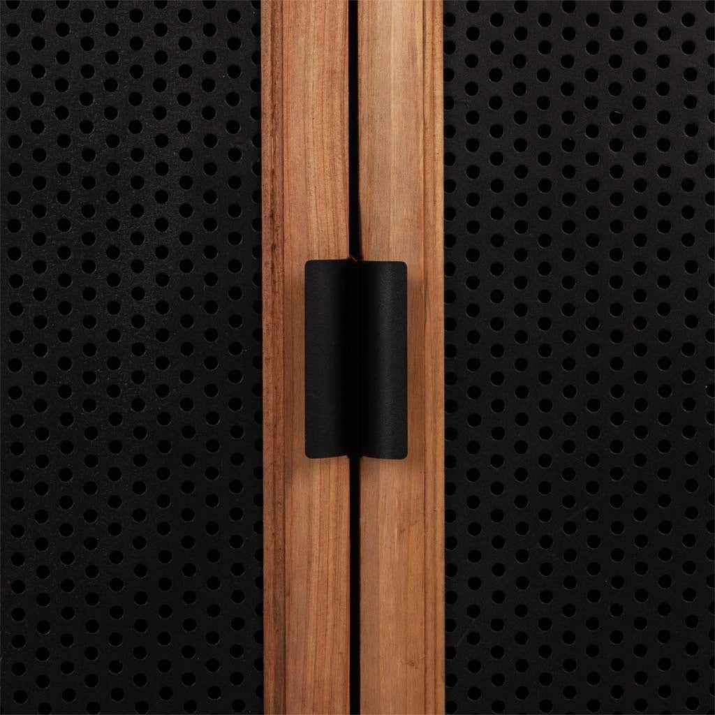Mobile da ingresso in legno e metallo nero 80x34x90h