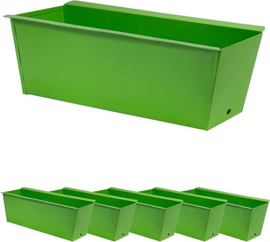 Set di 6 vasi in metallo verde per pallet - vaso per balcone in posizione per vasi da fiori