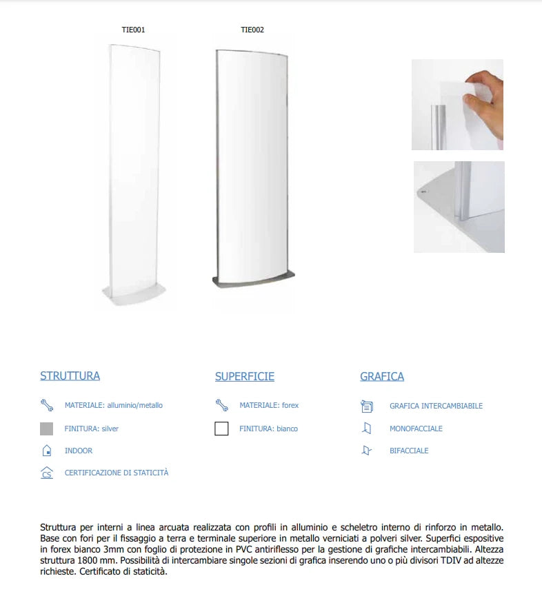 Totem Comunicazione con base a T 420 mm LINEA PLUS - 42 x 156
