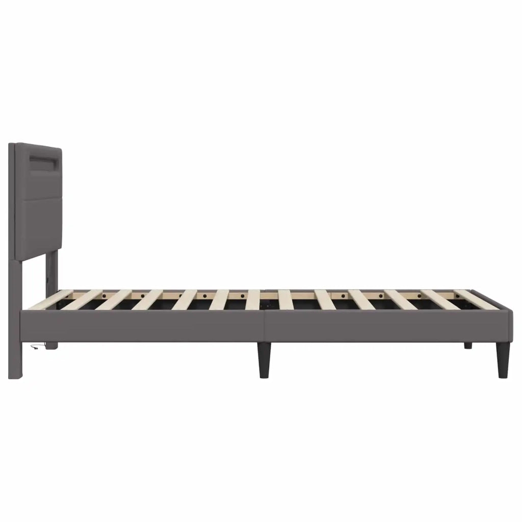 Struttura del letto con testiera Grigio 80 x 200 cm Similpelle 42028003