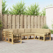 Set di divani da esterno con cuscino 9 pcs Bianco e Beige 3388232