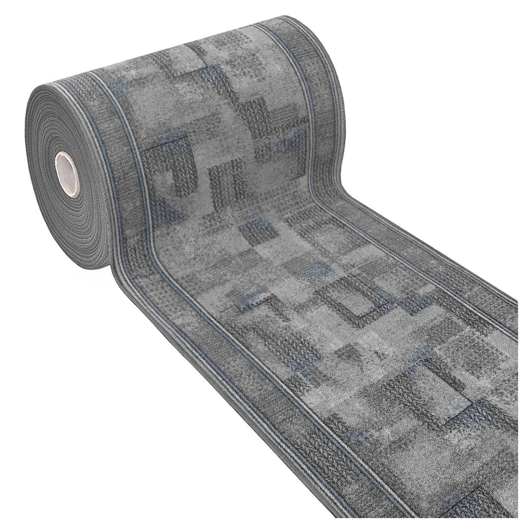 Passatoia Scala Scalinata Ingresso 67x260 Cm Bordata Tappeto Corridoio Gradini Antiscivolo Grigio