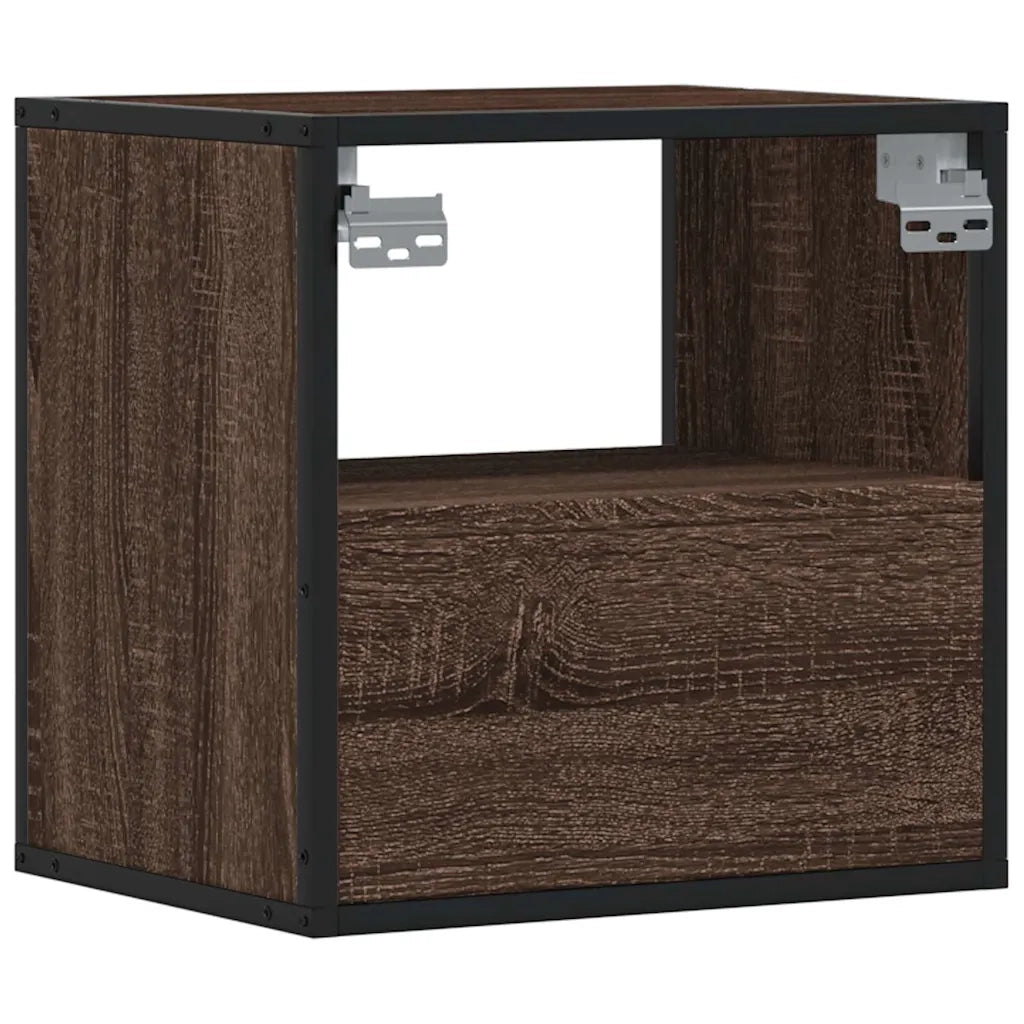 Comodini a Muro 2 pz-Set di 2 Tavolino da notte Rovere Marrone 40x31x39,5 cm 613635