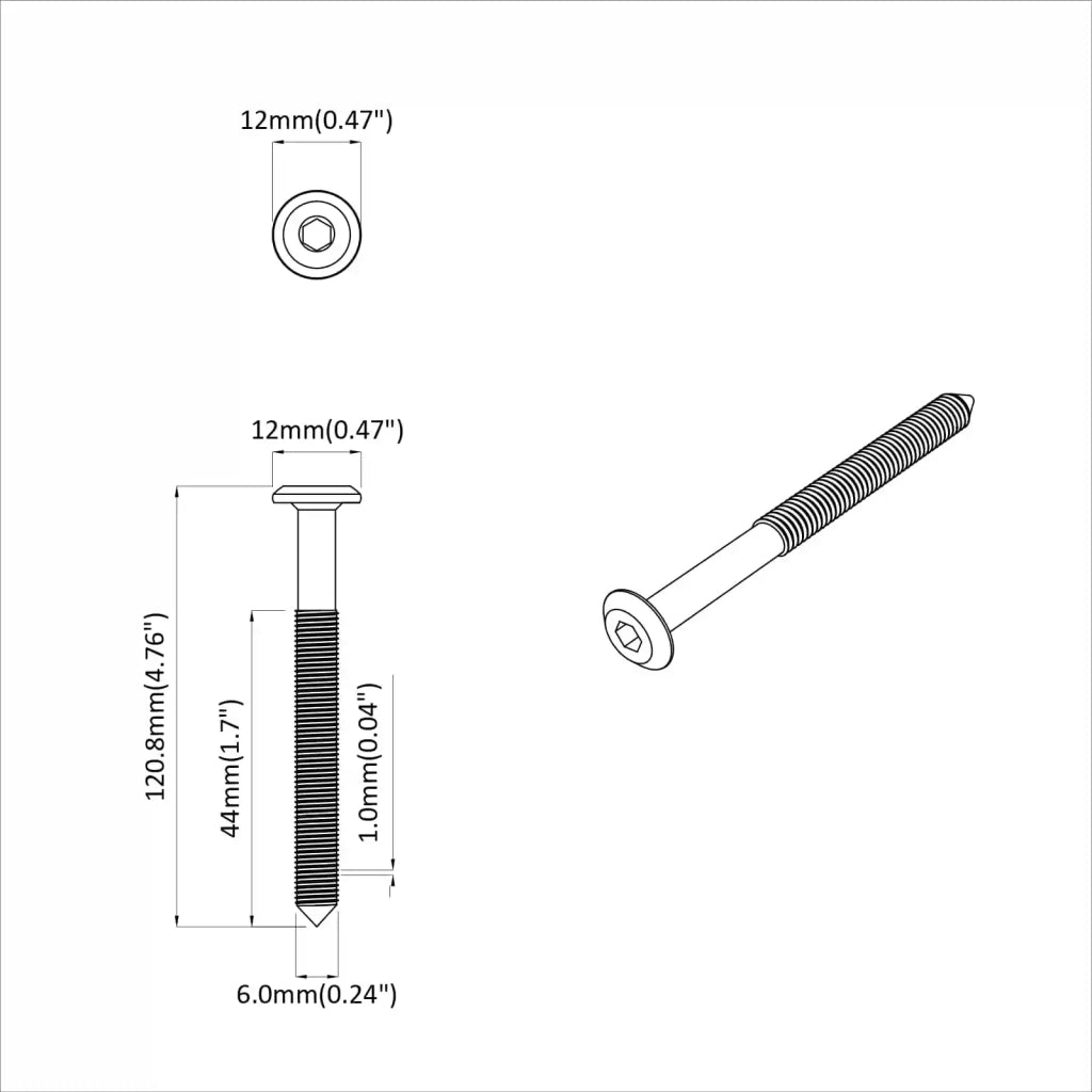 Vite 1000 pcs Argento M6 x 100 mm Acciaio