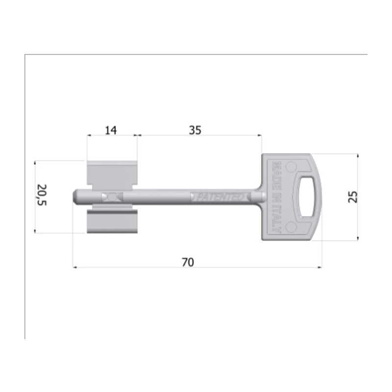 CHIAVE GREZZA SECURMAP14 GAMBO 35MM SECUREMME- 10,0 pz