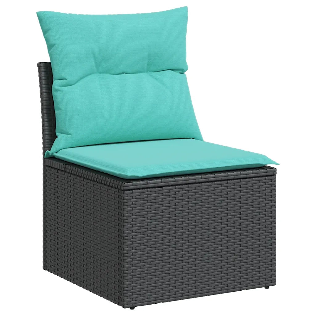Set Divani da Giardino con Cuscini 7pz Nero Polyrattan 3325921