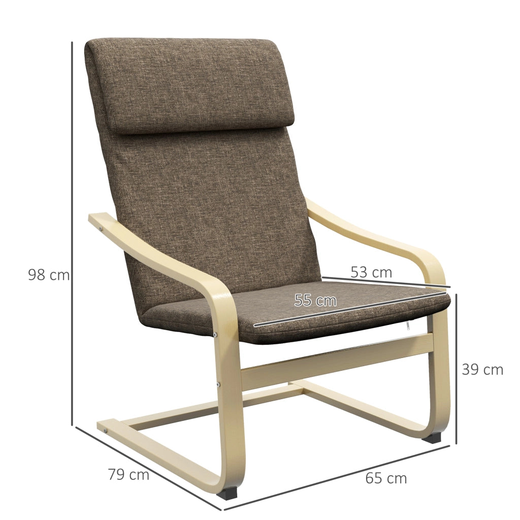 Poltrona in tessuto ¨C zephmum ¨C marrone, legno