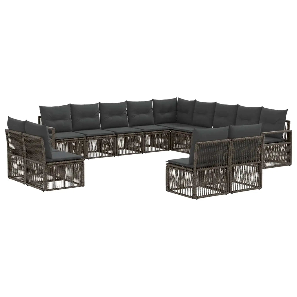 Set Divano da Giardino 13 pz Grigio polyrattan 3435875