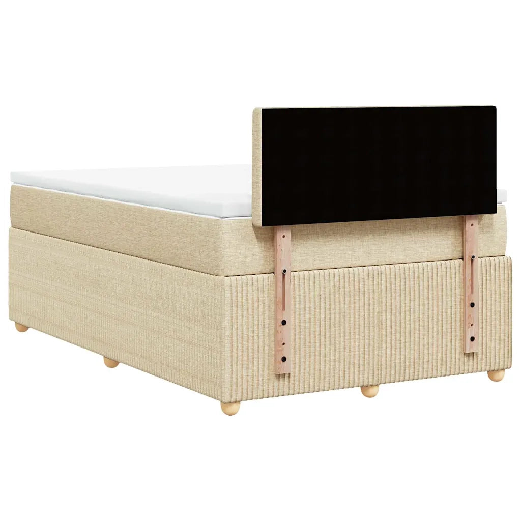 Giroletto a Molle con Materasso Crema 120x190 cm in Tessuto 3287414