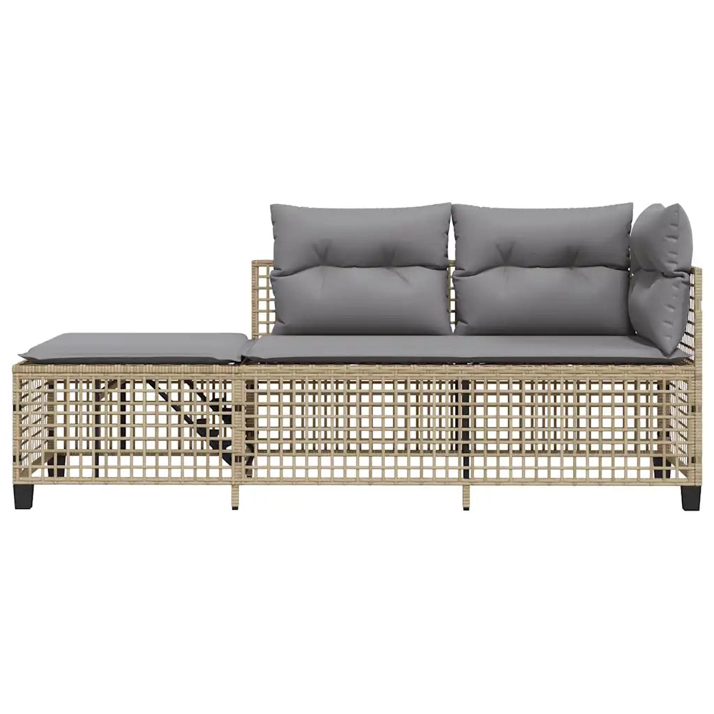 Set Divano ad Angolo 3 pz con Cuscini-Sofa Relax-Divanetto Beige Misto Polyrattan