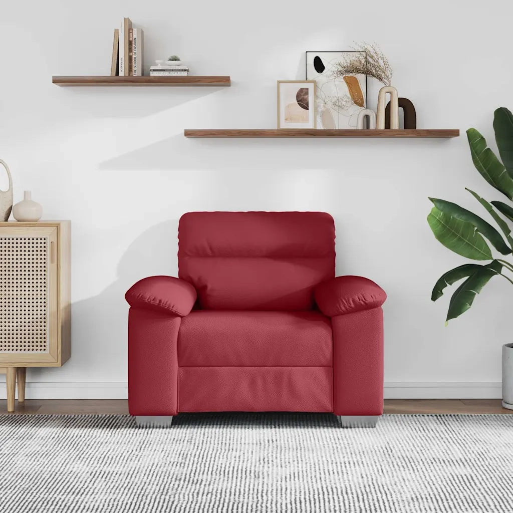 Poltrona Rosso Vino 100x81x84 cm in Similpelle 4105329