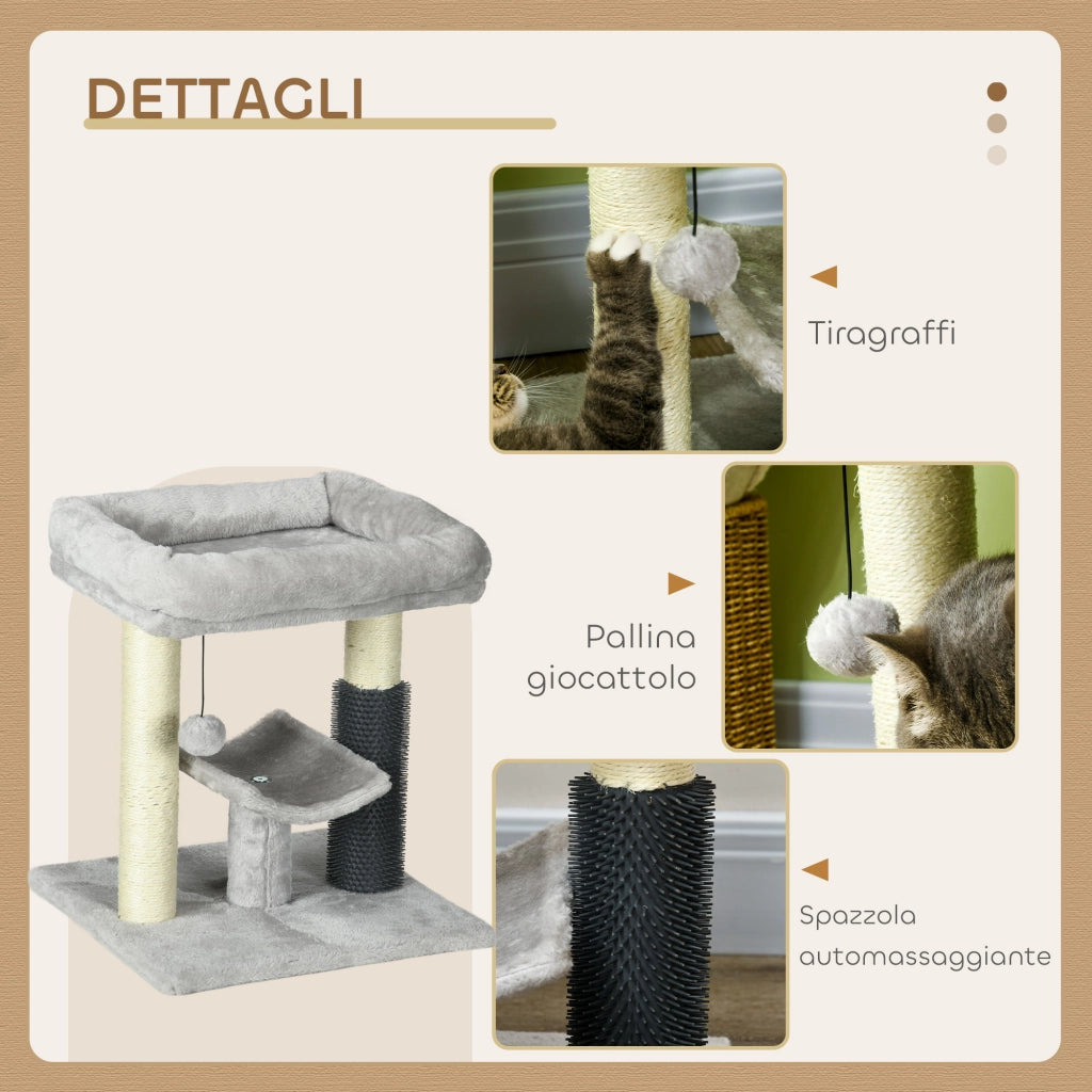 Tiragraffi con Lettino e Piattaforma ¨C Minimal ¨C Grigio 40x40x48 cm