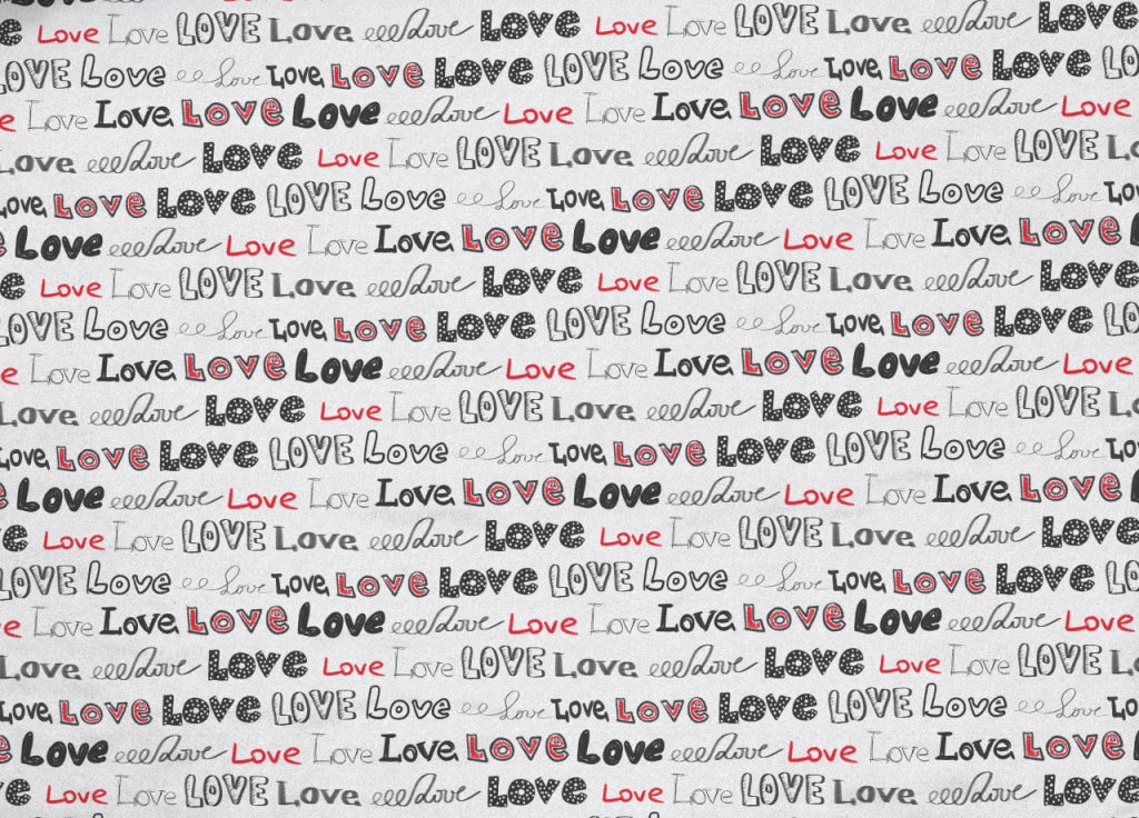 Copripiumino Sacco Piumone Pensieri Delicati 100% Cotone Disegno Love Love - Matrimoniale - Grigio