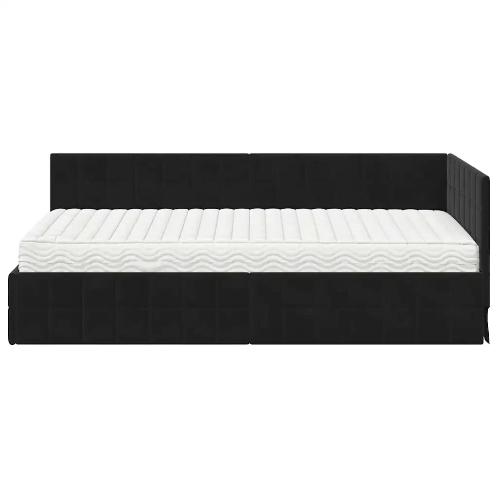 Struttura Letto Angolare con Materasso 2 pcs Nero Velluto 3393953