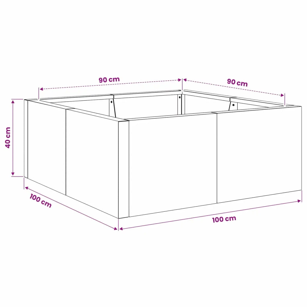 Muro di contenimento 4 pz 100 x 100 x 40 cm Acciaio Inox 3449209