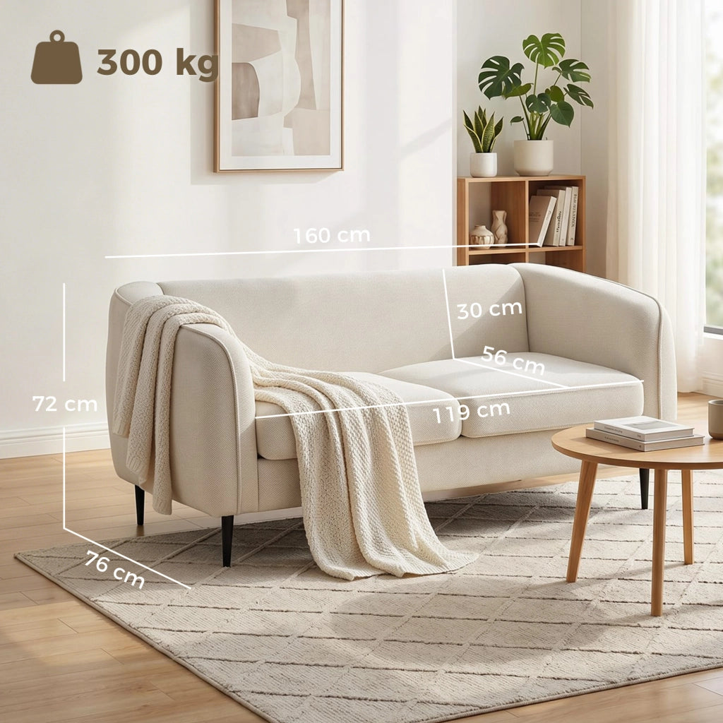 Divano 2 posti in velluto ¨C Xylo ¨C beige 160 cm con cuscini