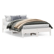 Letto matrimoniale | Letto per adulti | Giroletto senza Materasso Bianco 150x200 cm Legno Massello Pino