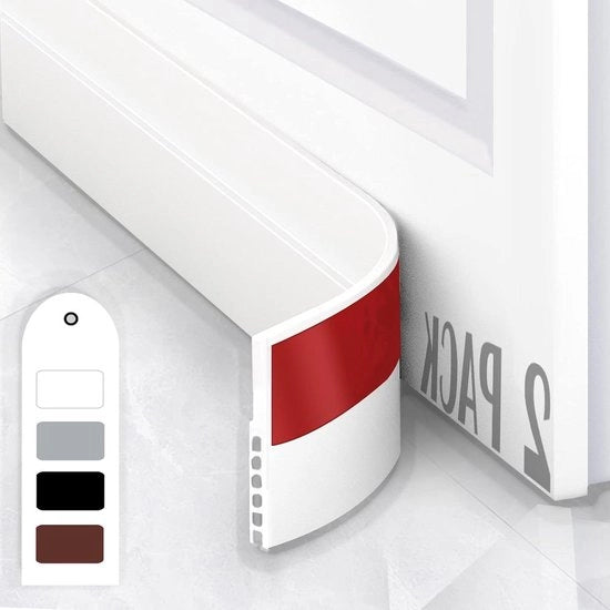 Stoppiatore di ventilazione autoadesivo - 2 pezzi - resistente all'usura - isolante acustico - stoppino di silicone per porte - 100 x 5 cm - bianco Striscia di ventilazione