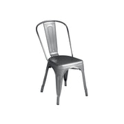 Set Di 4 Sedie Lamiera Impilabile Silver Moia