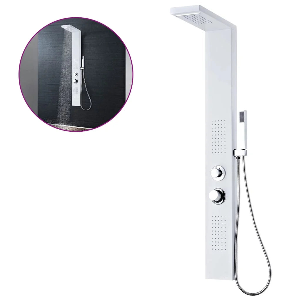 Sistema di pannelli doccia in alluminio opaco per bagno e WC bianco 02_0003118
