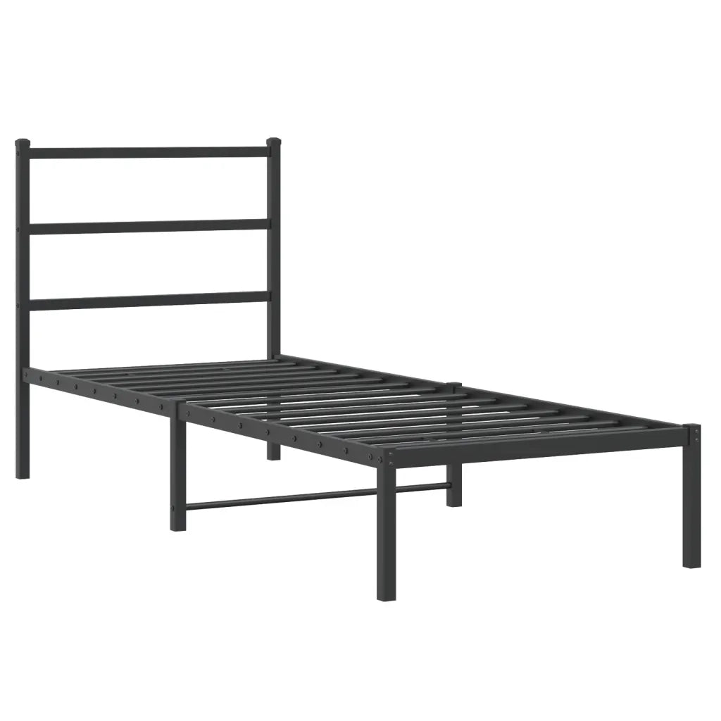 Giroletto con Testiera in Metallo Nero 80x200 cm 355356
